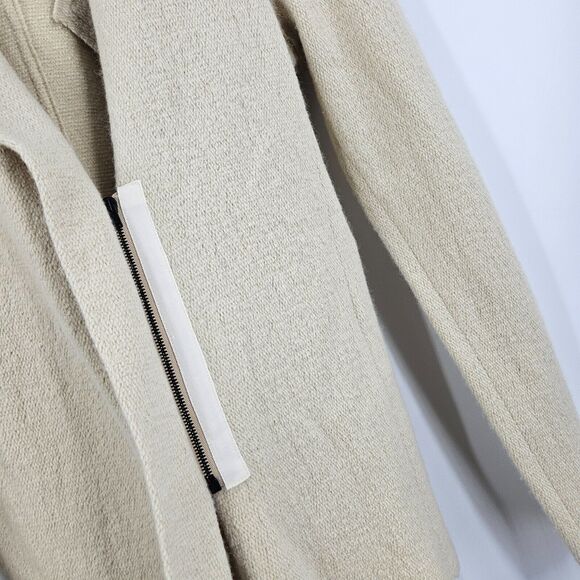 Isabel Marant Cardigan Jacket Tan Kailey Wool Angora Raw Edges Zip Sz 40 - Picture 4 of 9
